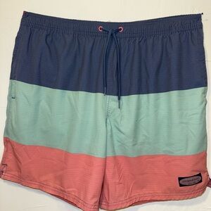 VINEYARD VINES CHAPPY MENS B&T LARGE STRIPED SWIM TRUNKS IN SZ L